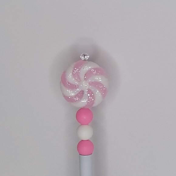 Pink and White Swirl Pen - Picture 2 of 2